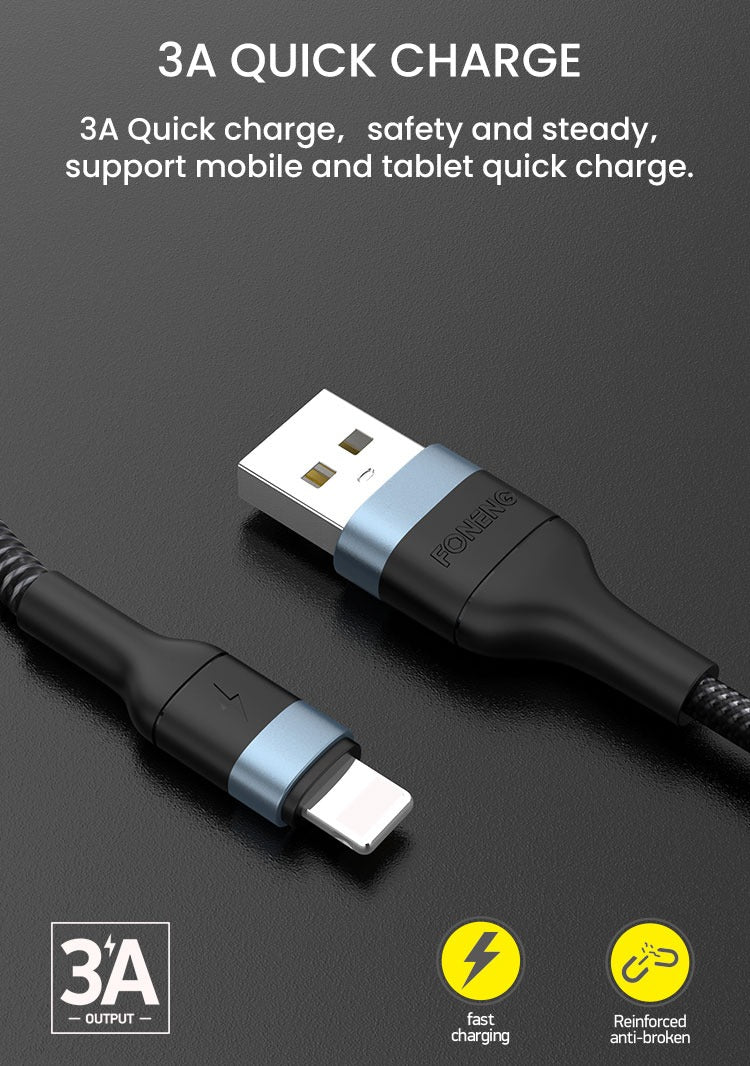 Foneng High Quality 3A  Fast Charging USB Data 2 Meters Cable Foneng High Quality 3A  Fast Charging USB Data 2 Meters Cable